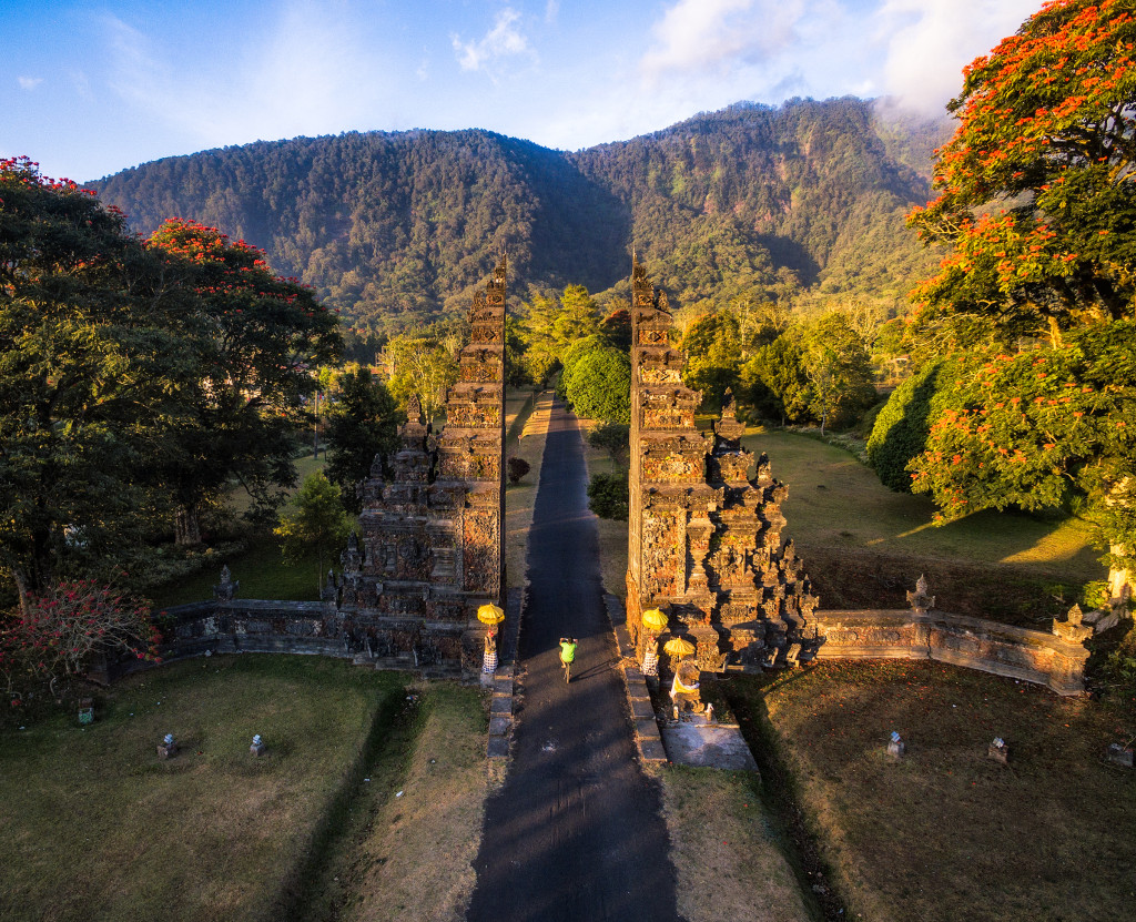 Indonesia Bali drone photo of gate by Michael Matti