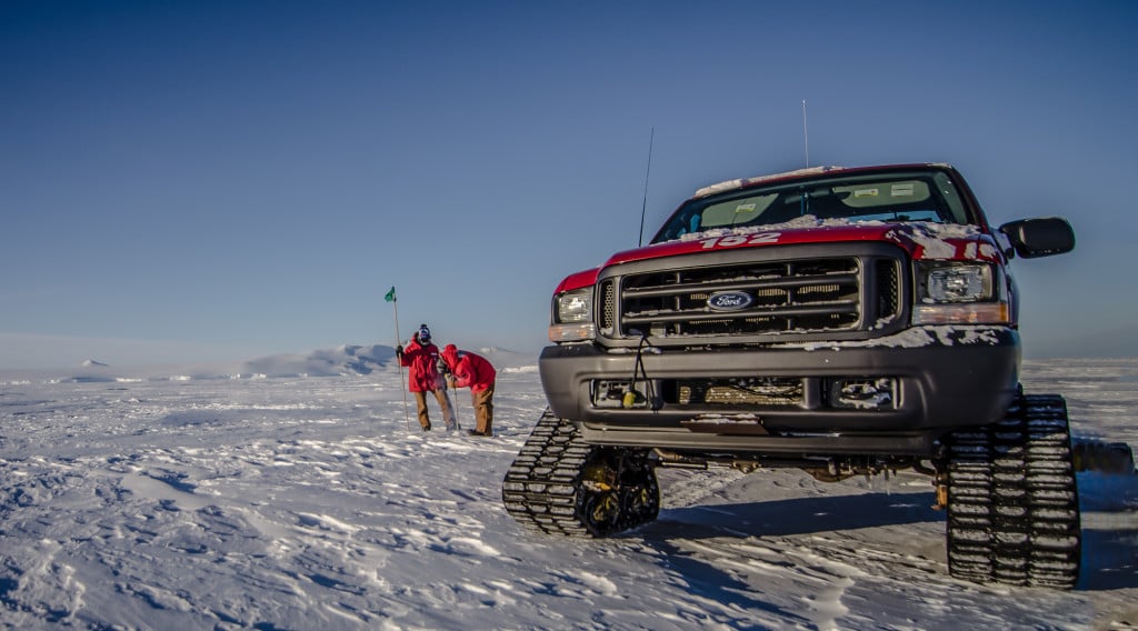 Flagging a route on the sea ice