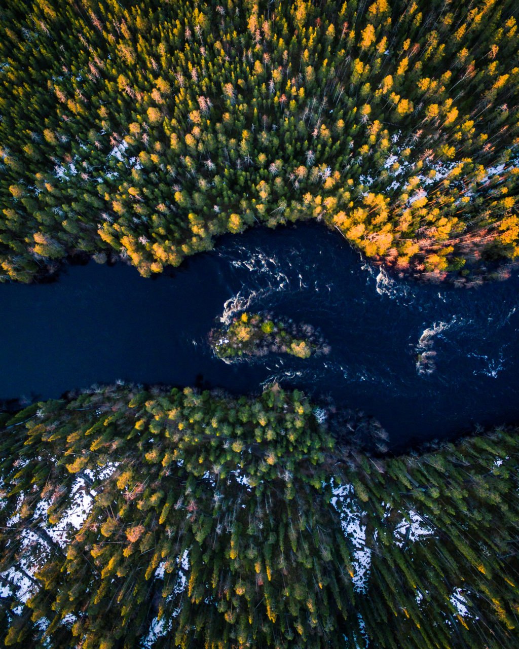 Finland Drone over Forest and River by Michael Matti
