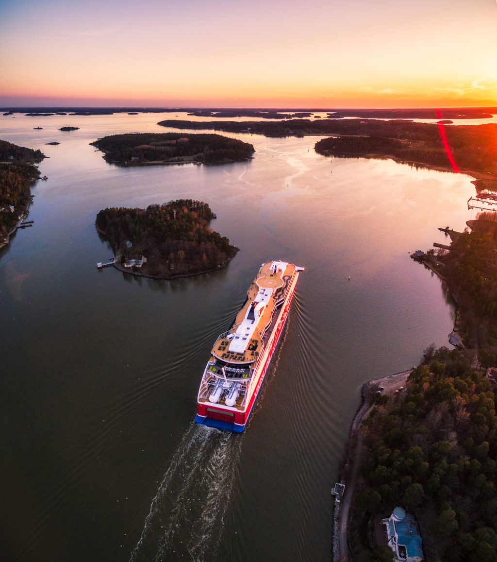 Finland - Turku - Drone over ferry by michael matti