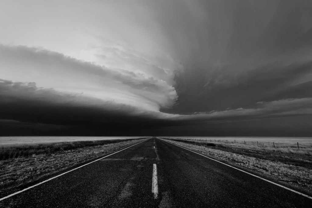 A beautiful, sculpted supercell roams the plains of the Oklahoma Panhandle.